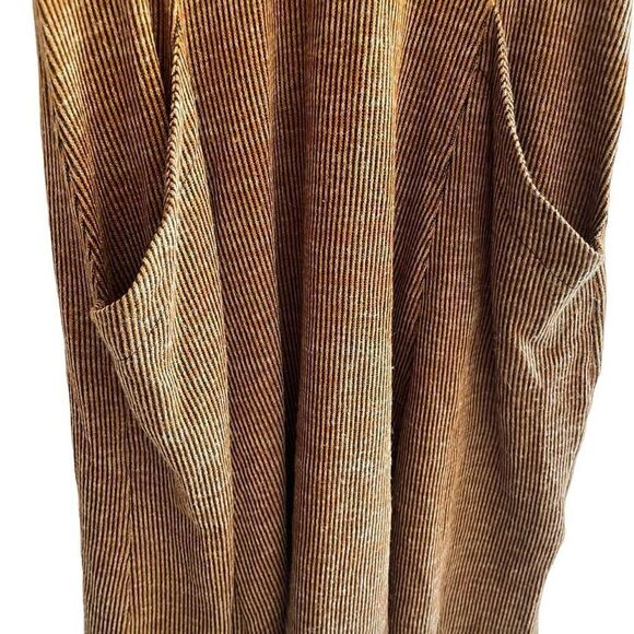 New Robbie Bee Corded Mustard Brown Black Tunic Dress Women’s Size Small - Picture 3 of 7